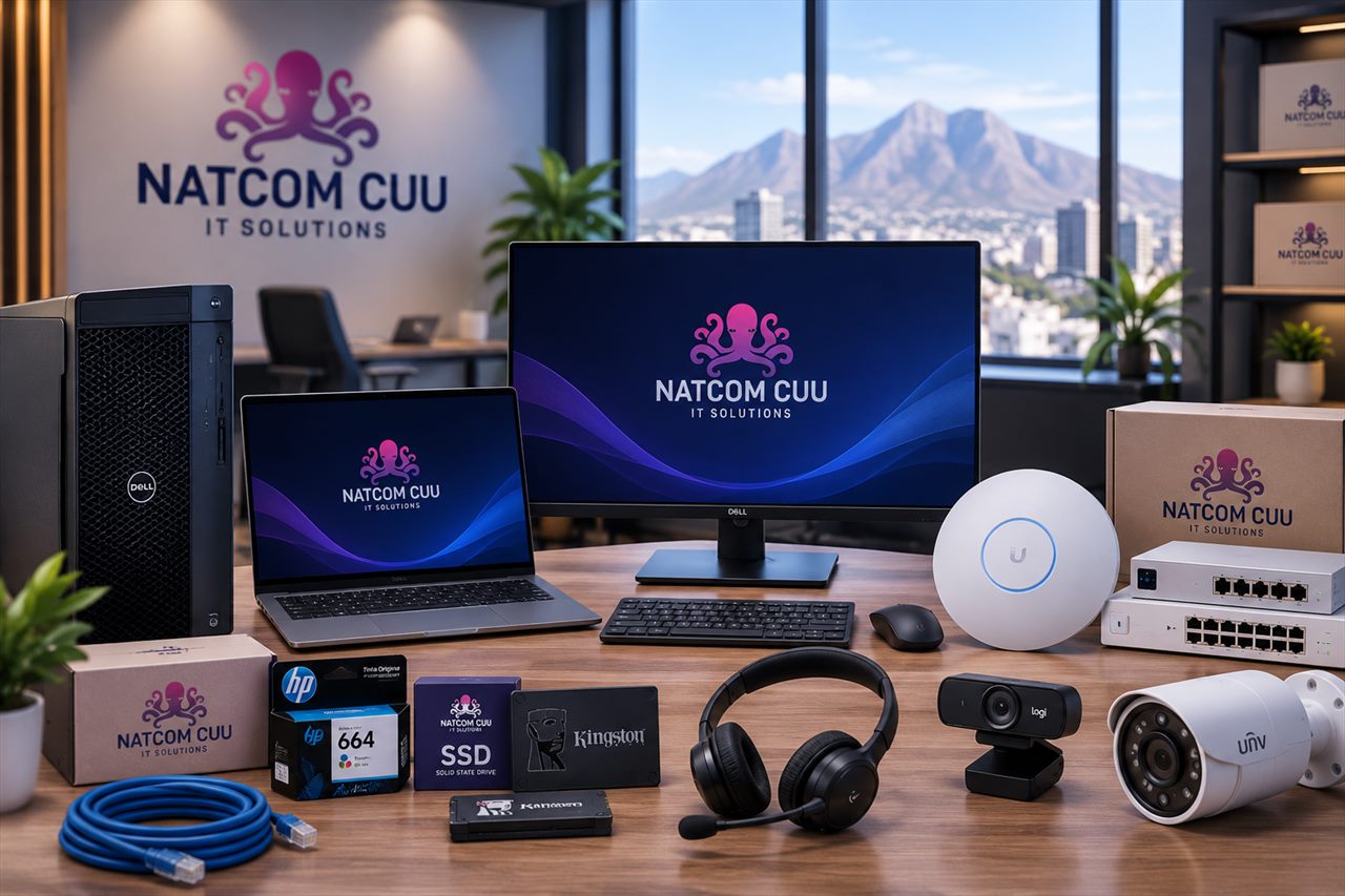 Equipo de cómputo, monitores, switches, cámaras y accesorios de red con la marca Natcom CUU